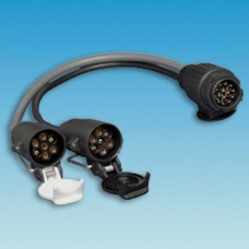 (Ref 130P2) CONVERSION LEAD 13 Pin Plug to 7N 7S Coupling Socket Trailer Caravan 